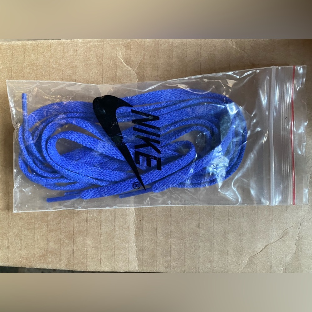Blue Nike shoe laces